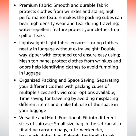 NWOT Bagail 8 piece ready to travel packaging cubes tan color storage is compact - Picture 7 of 10